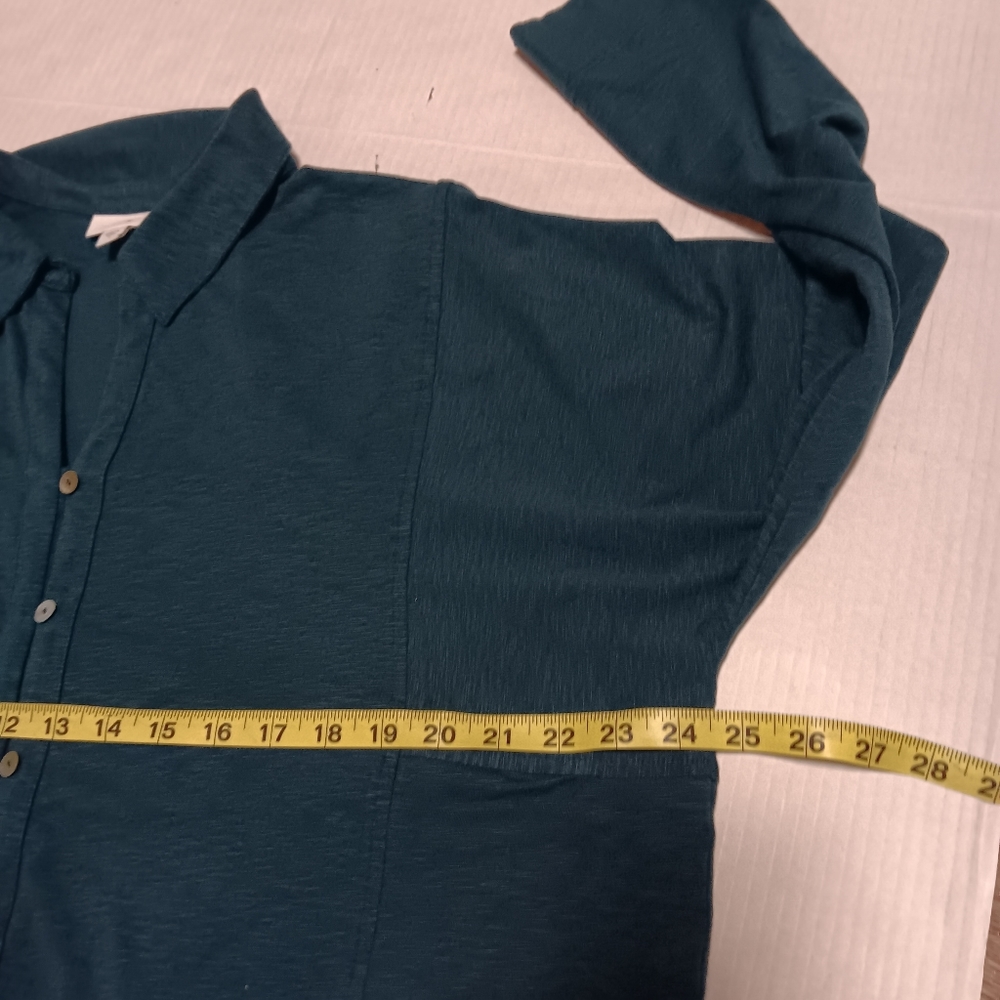 J. JILL cotton Tencel stretch long sleeve pullover shirt, L - Picture 11 of 12